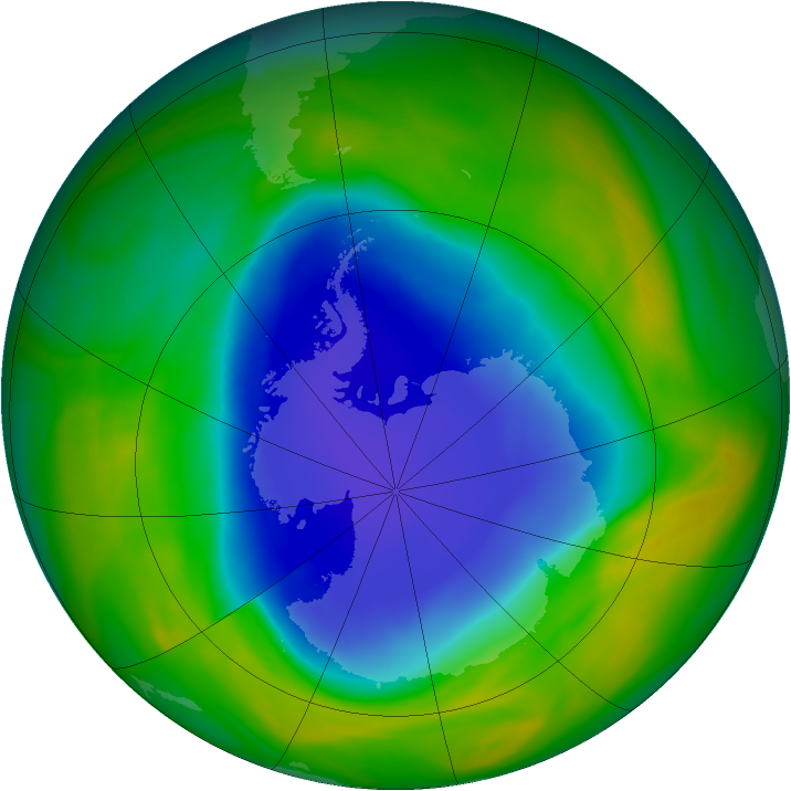 Antarctic ozone map for 17 November 2007